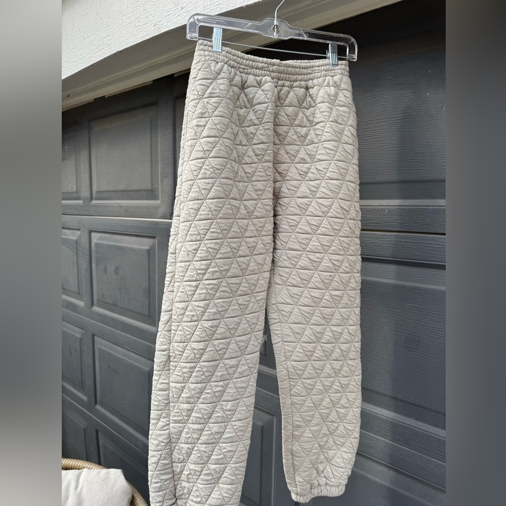 Quilted Taupe Sweatpants
